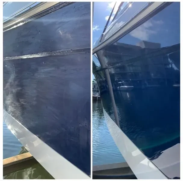 Aplicación de pintura antifouling en yate en Cartagena